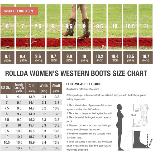 Brown and Tan Western Cowboy Boots Rollda Boots Only Worn a Few Times - Picture 10 of 16